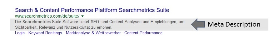 Searchmetrics Glossar: Meta Description
